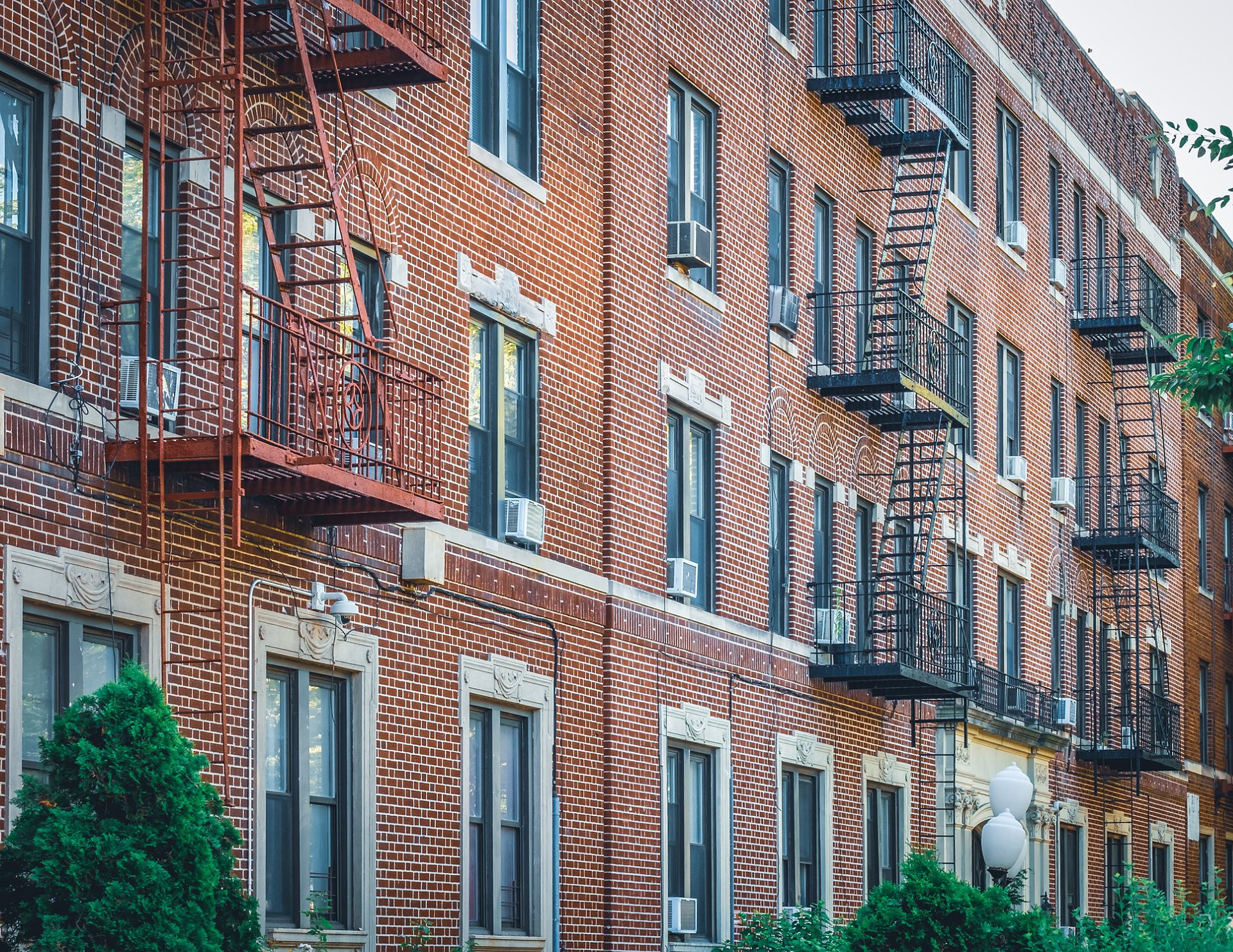 Masonry facade of a Brooklyn apartment building