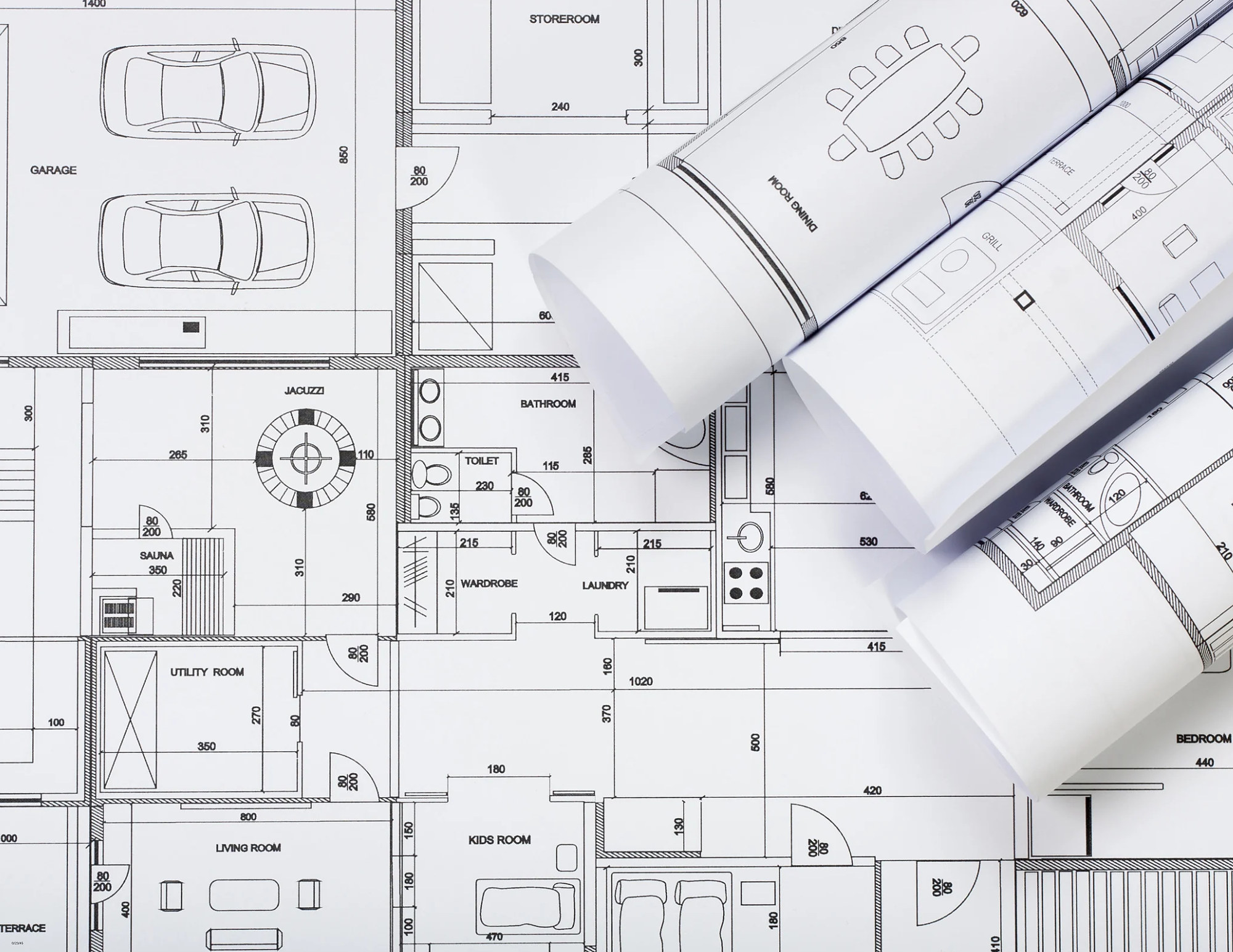 Architectural floor plan drawing with dimensions